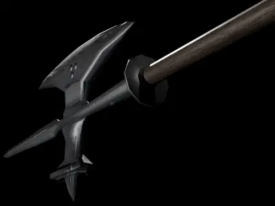 Poleaxe sword Low-poly 3D model