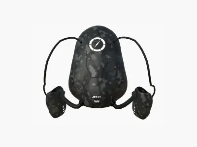Jetpack H09 Black Camouflage - SciFi Character Design Low-poly 3D model