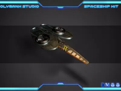 PolyBank Spaceship N17 Low-poly 3D model