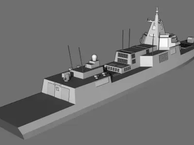 DDG Type 55 Renhai class Low-poly 3D model