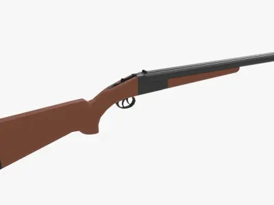 Double barrel shotgun Low-poly Low-poly 3D model