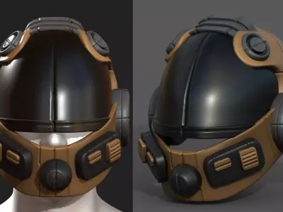 Helmet scifi military combat soldier scifi fantasy  Low-poly 3D model