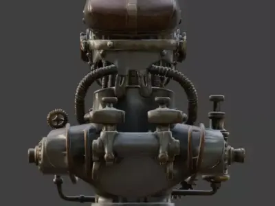 Steampunk Aviator Bust 3D Model Low-poly 3D model