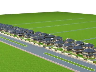 Villa residential complex 3D model get