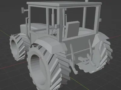 CASE Low Poly tractor Low-poly 3D model