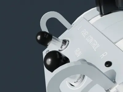 Thrust Lever and Fuel cuttoff switch panel 787 Dreamliner 3D model