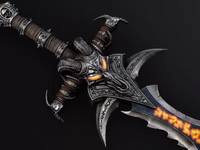 Sword Low-poly 3D model 8