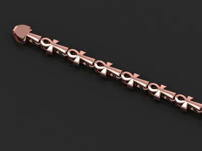 5 Size Top-Selling Ankh Cross Bracelet 3D Model For All Metal 3 3D Model Pack