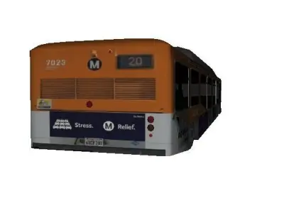City Bus Los Angeles LOW POLY 4000 Free low-poly 3D model
