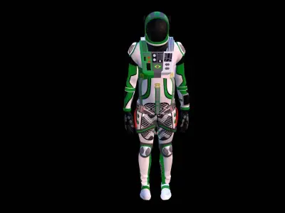 Astronaut Spacesuit Brazil Low-poly 3D model