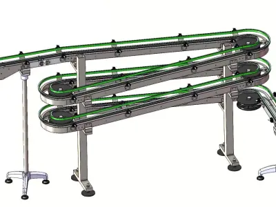 Spiral Rotary Lifting Conveyor System 3D model