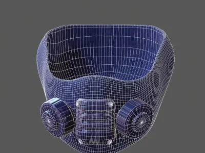 Gas mask helmet 3d model scifi Low-poly  Low-poly 3D model 6