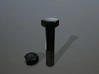 Bolts bolt and nut Low-poly 3D model 23