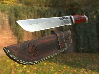 Knife Low-poly 3D model 18