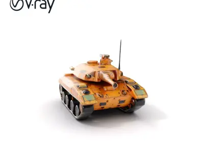 Desert Camouflage Tank D Model Pack Low-poly 3D model