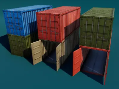 Shipping Cargo Container Stylized Low-poly 3D model