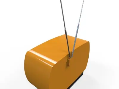 Retro TV Low-poly 3D model