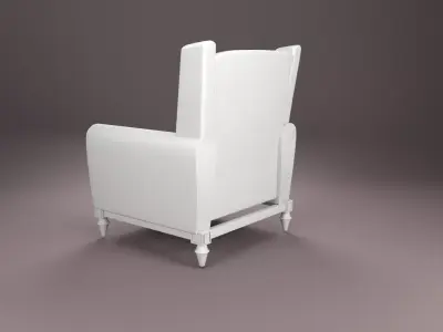 Classic Upholstered Armchair  High-Quality Furniture 3D Model Low-poly 3D model
