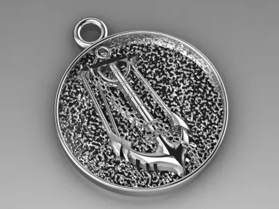 Anchor Pendant 3D print model by HovoK