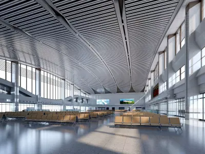 Waiting hall Low-poly 3D model purchase