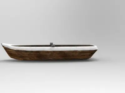 Low Poly Boat wooden Low-poly 3D model