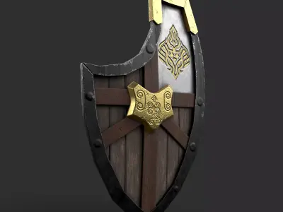 Wardens Dwarf Shield Lowpoly  Low-poly 3D model