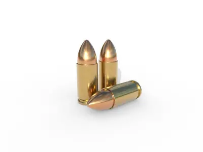9mm Parabellum Ammo Low-poly 3D model