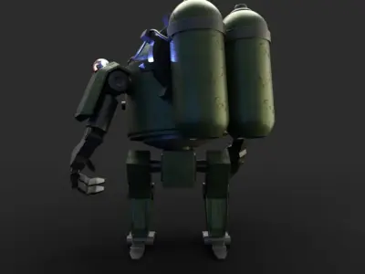 Robot steampunk style 3D model
