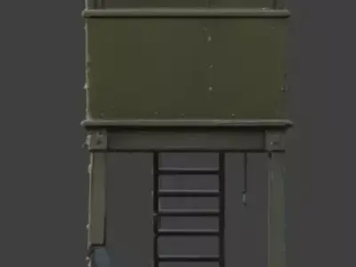 Battle Scarred Frontier Observation Tower 3D Model Low-poly 3D model