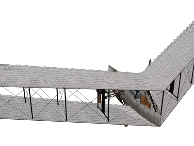 Dunne D5 Biplane Low-poly 3D model