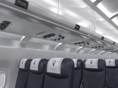 Airplane Interiror Economy 3D model