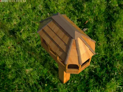 Bird feeder Low-poly 3D model
