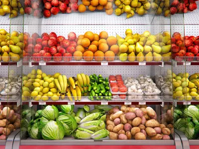 Market refrigerators 3D model purchase