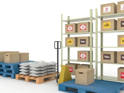 Warehouse Storage Pack Low-poly 3D model