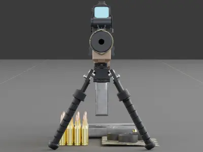 Springfield Armory - M1A - Socom 16 Low-poly 3D model