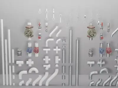 Modular Pipes Collection - Low-Poly 3D Assets Low-poly 3D model