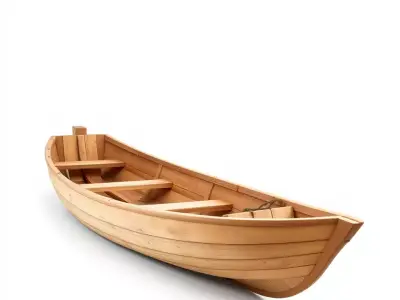 Wooden Row Boat Model Pack  Classic Craftsmanship Low-poly 3D model