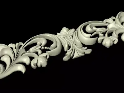 Central decor ornament for furniture 3D model 1160