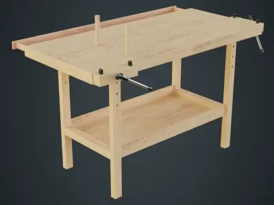 Workbench 1A Low-poly 3D model