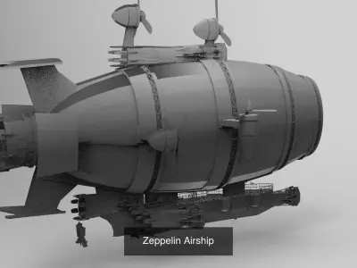 Sci-Fi Fusion Airship Collection  3D Model Pack