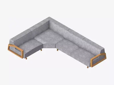 Seat - Sofa - Simplicity - Cosy - Corner Low-poly 3D model