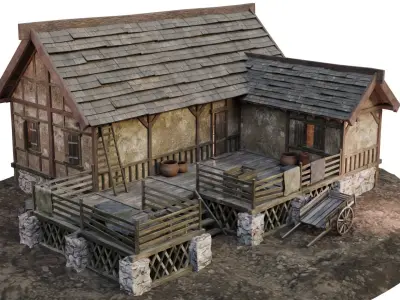 Old House Medieval 20 PBR 4K GameReady Low-poly 3D model