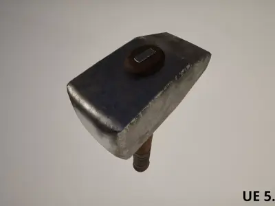 Iron Blacksmith Hammer - Low Poly PBR Game Ready Tool Prop Low-poly 3D model