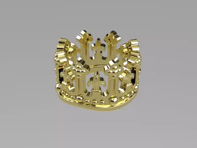 Crown Ring 3D print model 7