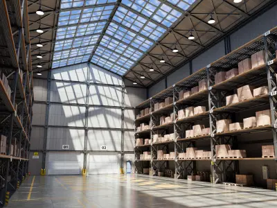 Small Warehouse 3D Model - blend - fbx - obj 3D model