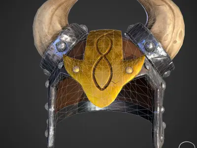 Stylized Viking Helmet 3D model