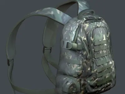Backpack Camping Generic military human bag storqge baggage Low-poly 3D model 2