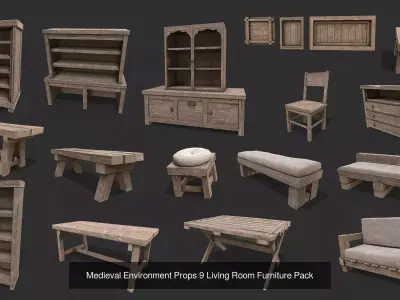 Medieval Living Room Collection 3D Model Pack