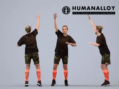 00484Elsje004 - Adult Caucasian woman exercising in athletic 3D model