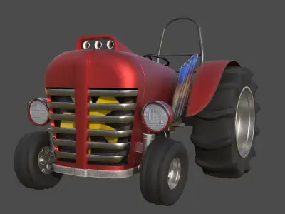 Tractor Game Ready Low Poly Low-poly 3D model 3D model